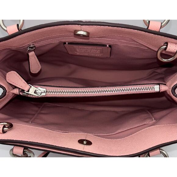 Coach Minetta Crossbody Bag | Blush Pink Pebbled Leather Shoulder Purse - Picture 9 of 9
